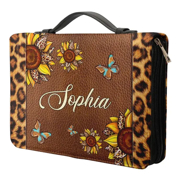 Christianartbag Bible Cover - Faith Does Not Make Things Easy Luke 1:37 Bible Cover - Personalized Bible Cover -Sunflower Bible Cover - CABBBCV02090823.