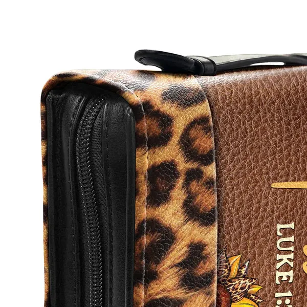 Christianartbag Bible Cover - Faith Does Not Make Things Easy Luke 1:37 Bible Cover - Personalized Bible Cover -Sunflower Bible Cover - CABBBCV02090823.