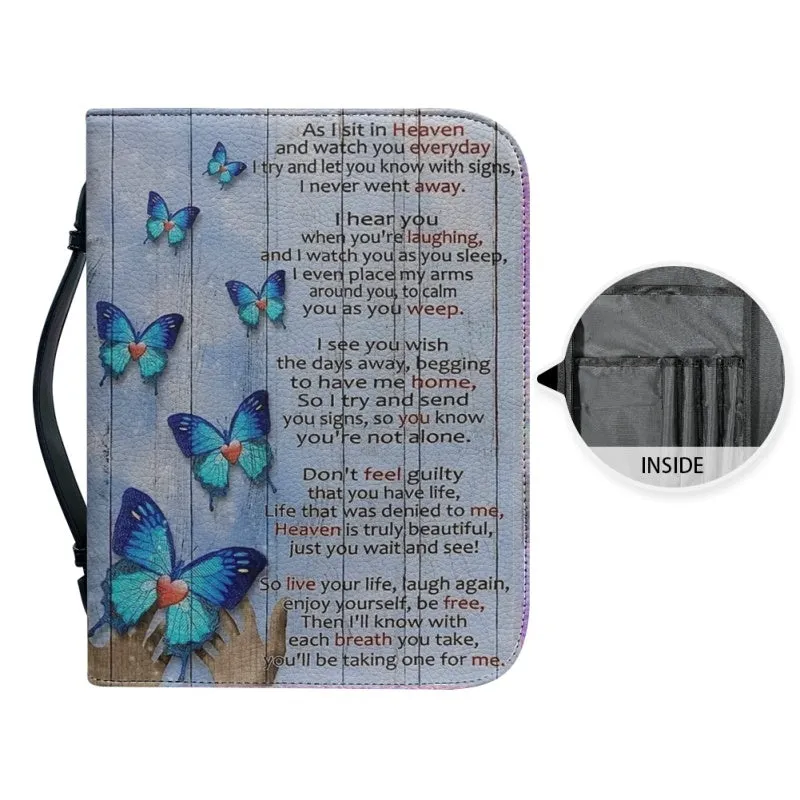 Christianartbag Bible Cover, I Can Do All Things Through Christ Bible Cover, Personalized Bible Cover, Butterfly Blue Bible Cover, Christian Gifts, CAB05021123.