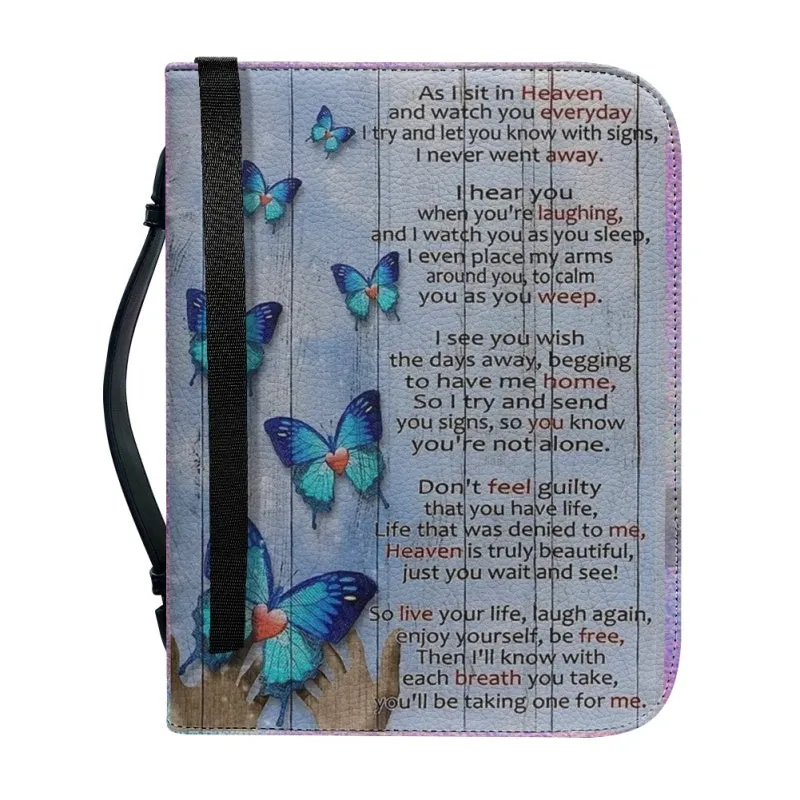 Christianartbag Bible Cover, I Can Do All Things Through Christ Bible Cover, Personalized Bible Cover, Butterfly Blue Bible Cover, Christian Gifts, CAB05021123.