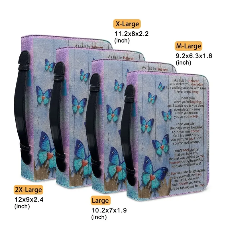 Christianartbag Bible Cover, I Can Do All Things Through Christ Bible Cover, Personalized Bible Cover, Butterfly Blue Bible Cover, Christian Gifts, CAB05021123.