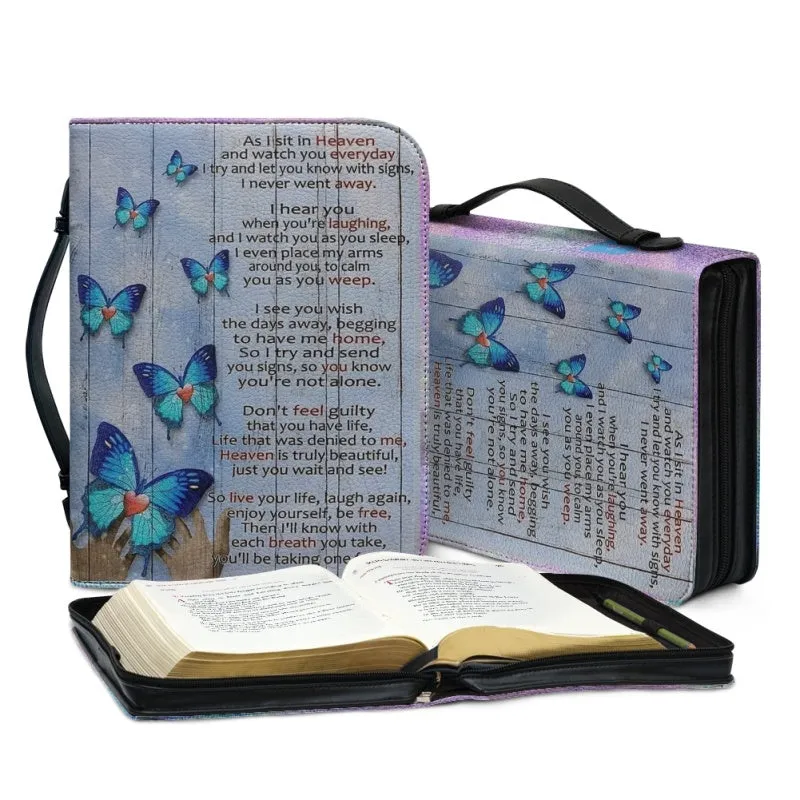 Christianartbag Bible Cover, I Can Do All Things Through Christ Bible Cover, Personalized Bible Cover, Butterfly Blue Bible Cover, Christian Gifts, CAB05021123.