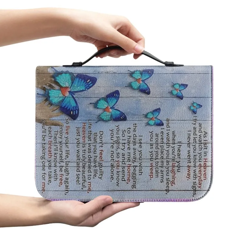 Christianartbag Bible Cover, I Can Do All Things Through Christ Bible Cover, Personalized Bible Cover, Butterfly Blue Bible Cover, Christian Gifts, CAB05021123.