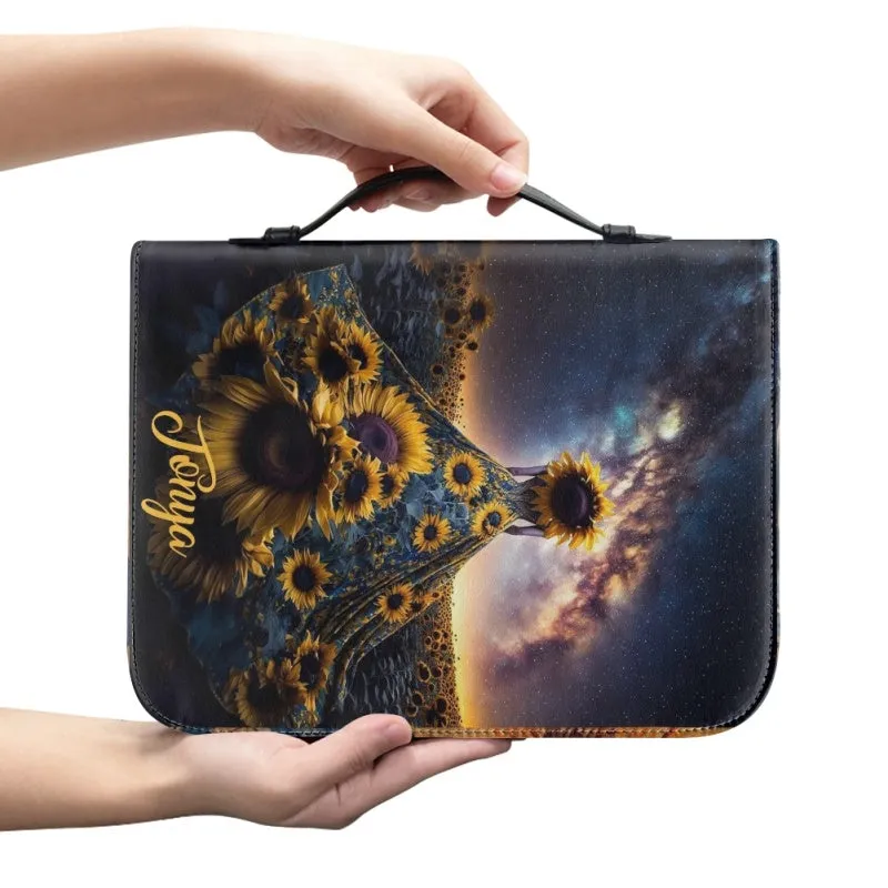 CHRISTIANARTBAG Cosmic Sunflower Personalized Bible Cover - Solomon 2:12 Verse, CABBBCV04030324.