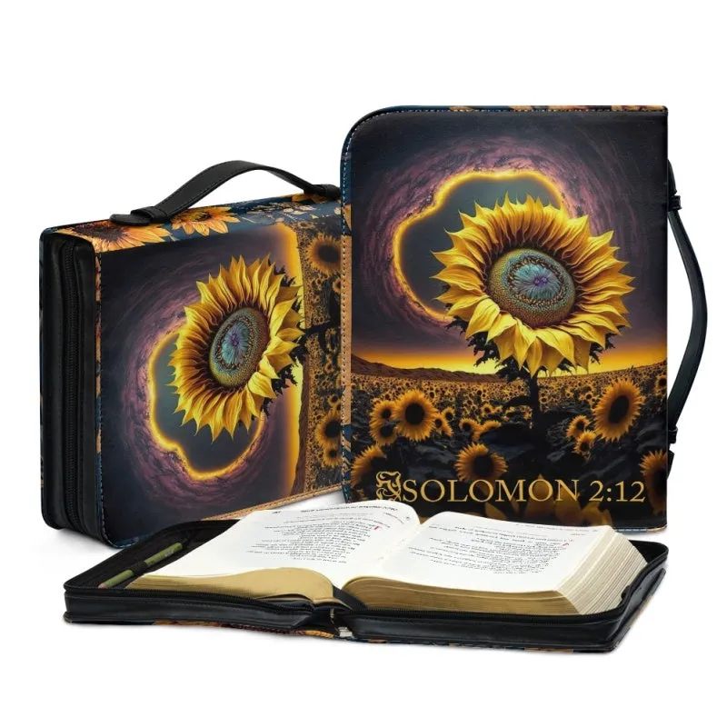 CHRISTIANARTBAG Cosmic Sunflower Personalized Bible Cover - Solomon 2:12 Verse, CABBBCV04030324.