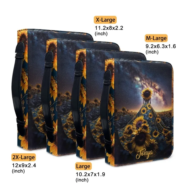 CHRISTIANARTBAG Cosmic Sunflower Personalized Bible Cover - Solomon 2:12 Verse, CABBBCV04030324.