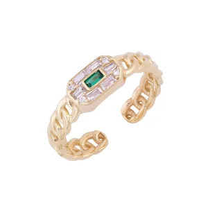 Colorful Baguette Links Ring