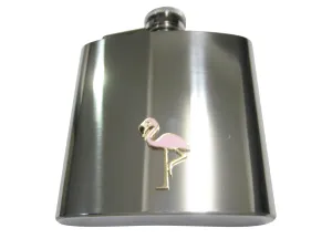 Colorful Pink Flamingo Bird 6oz Flask