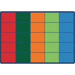 Colorful Rows Classroom Seating Rug