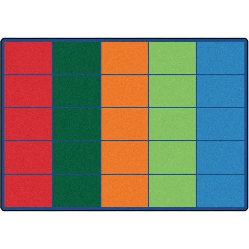 Colorful Rows Classroom Seating Rug