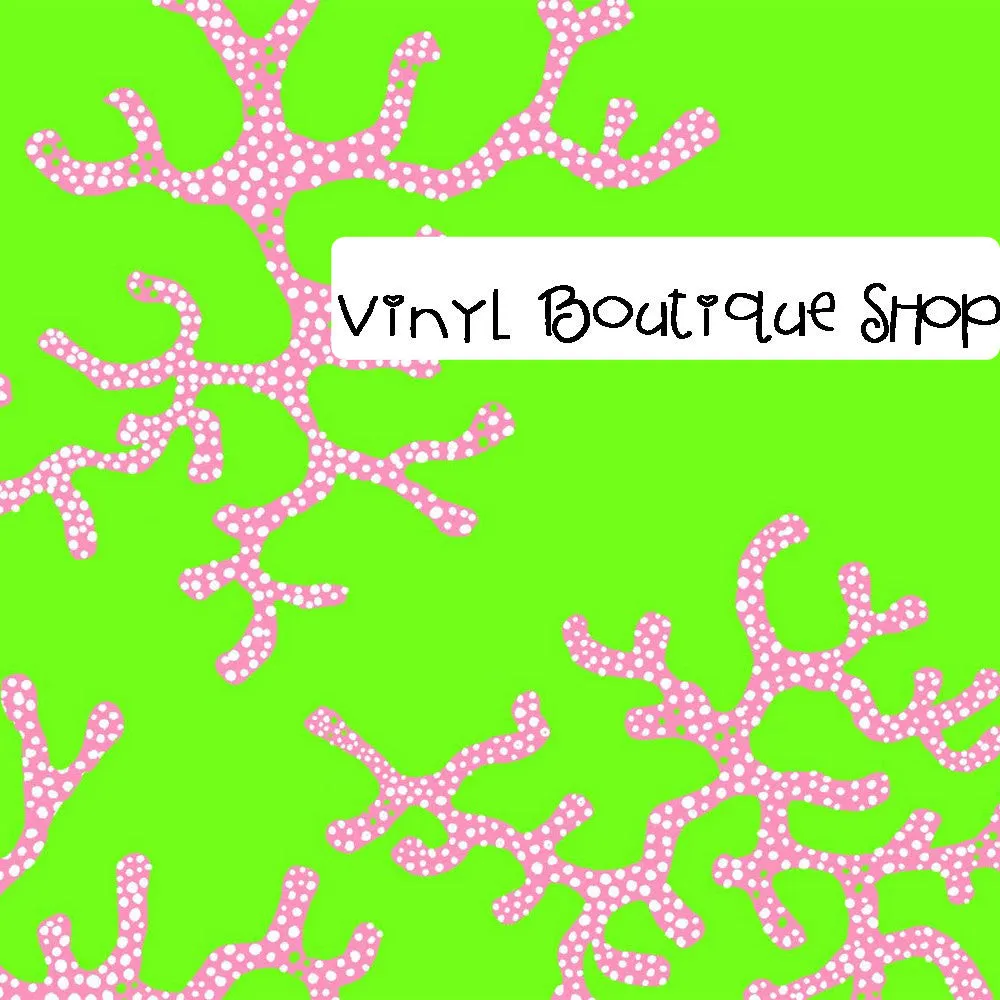 Coral Me Crazy Lilly Inspired Printed Patterned Craft Vinyl