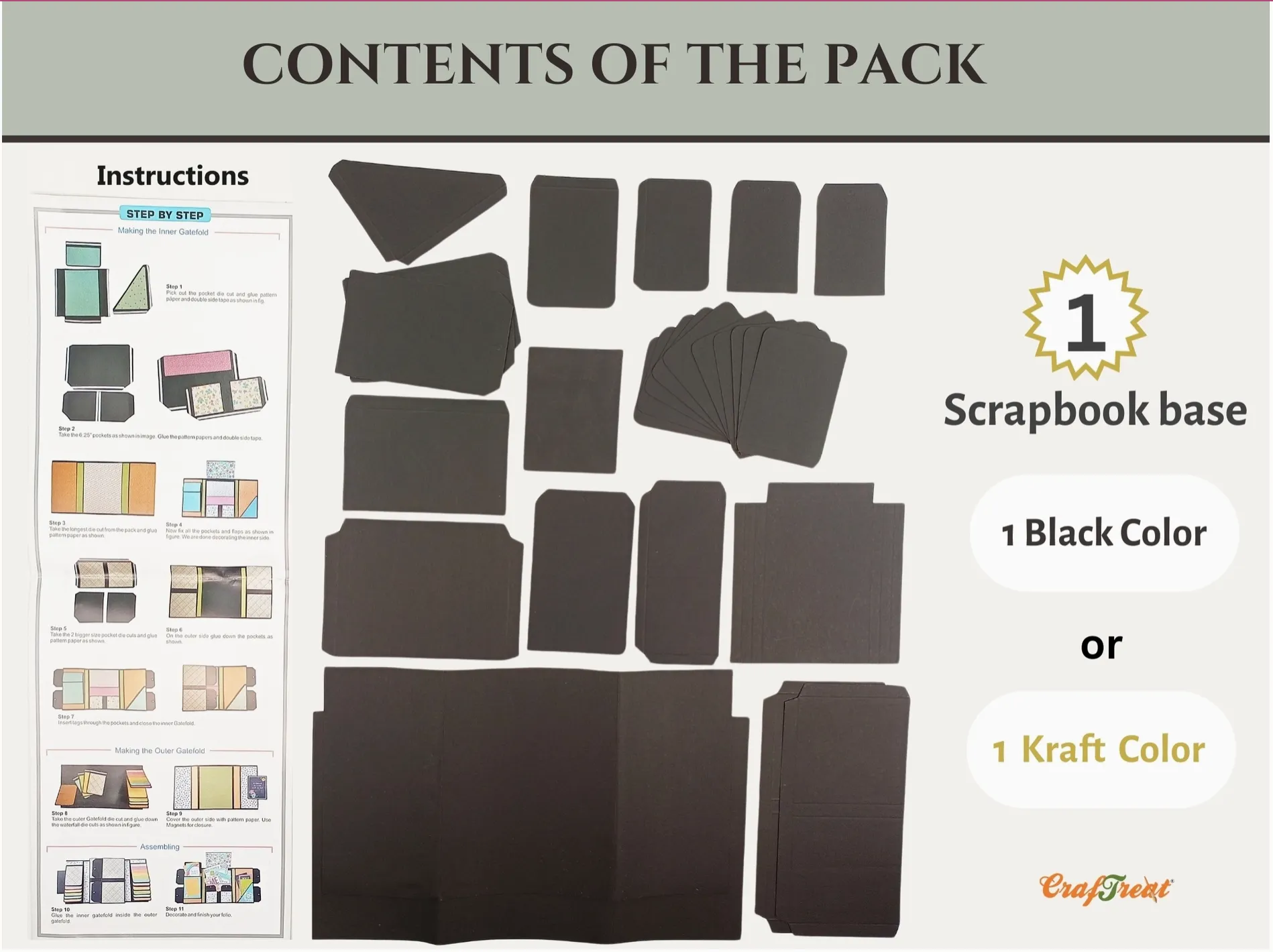 Craftreat Black Gate Fold Folio