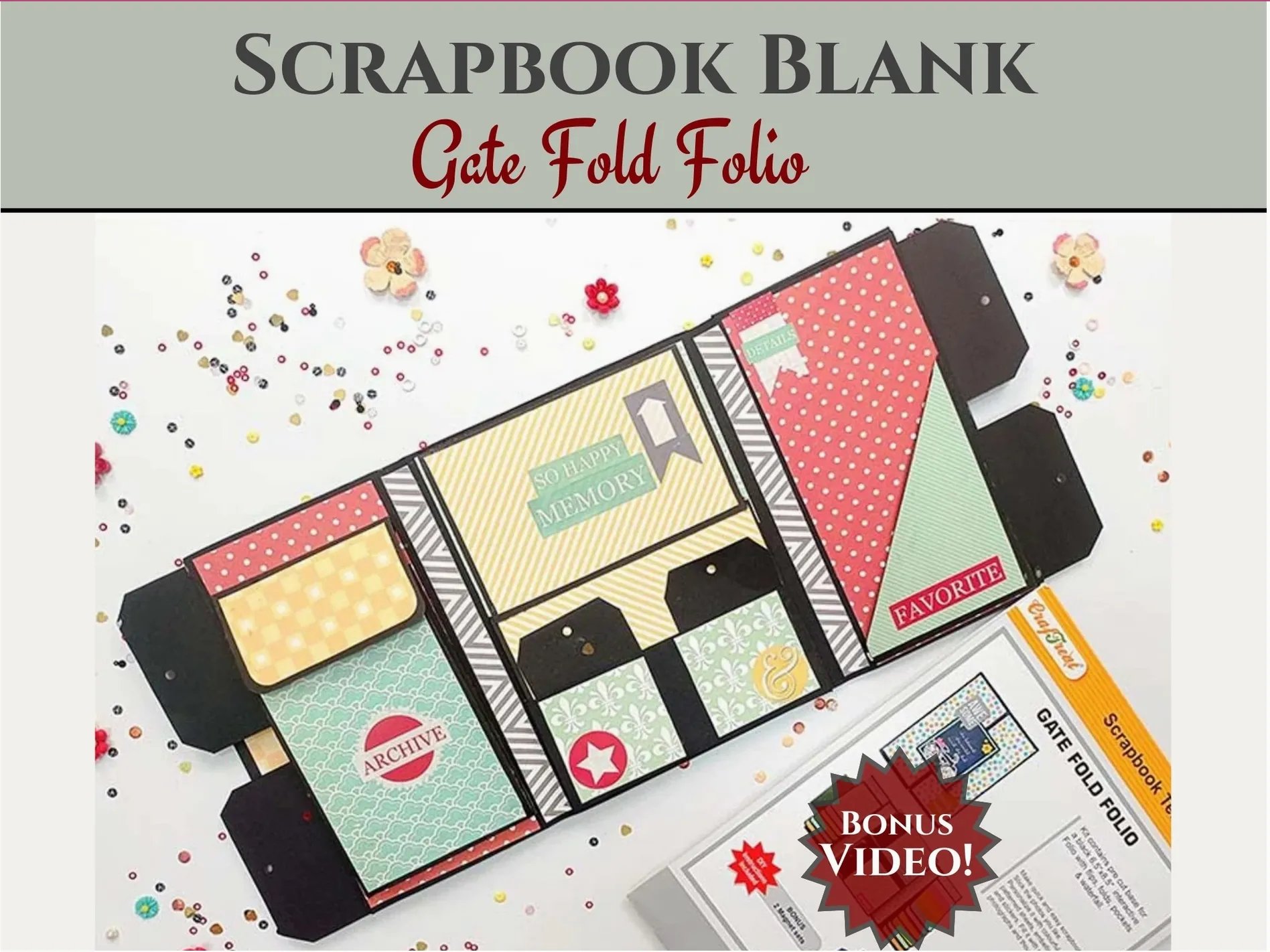 Craftreat Black Gate Fold Folio