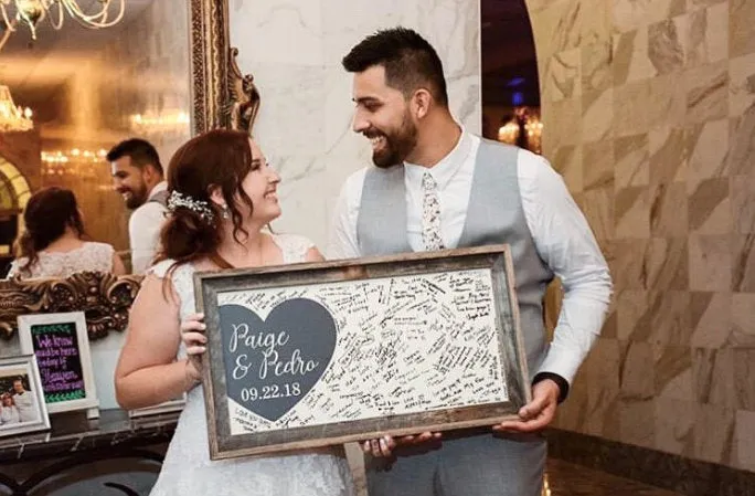 Custom Wedding Guestbook, Wedding Welcome Sign - Pen Included