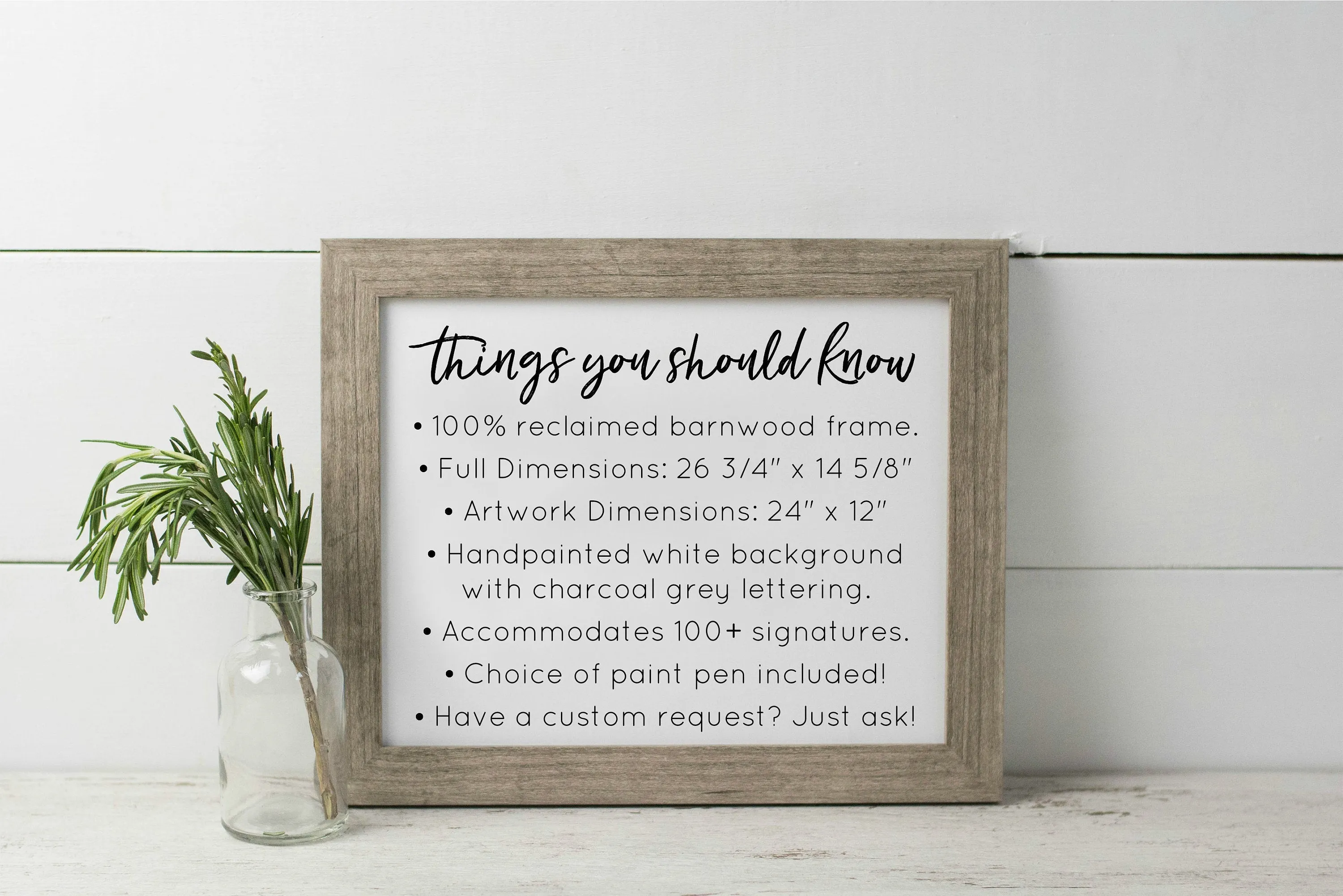 Custom Wedding Guestbook, Wedding Welcome Sign - Pen Included