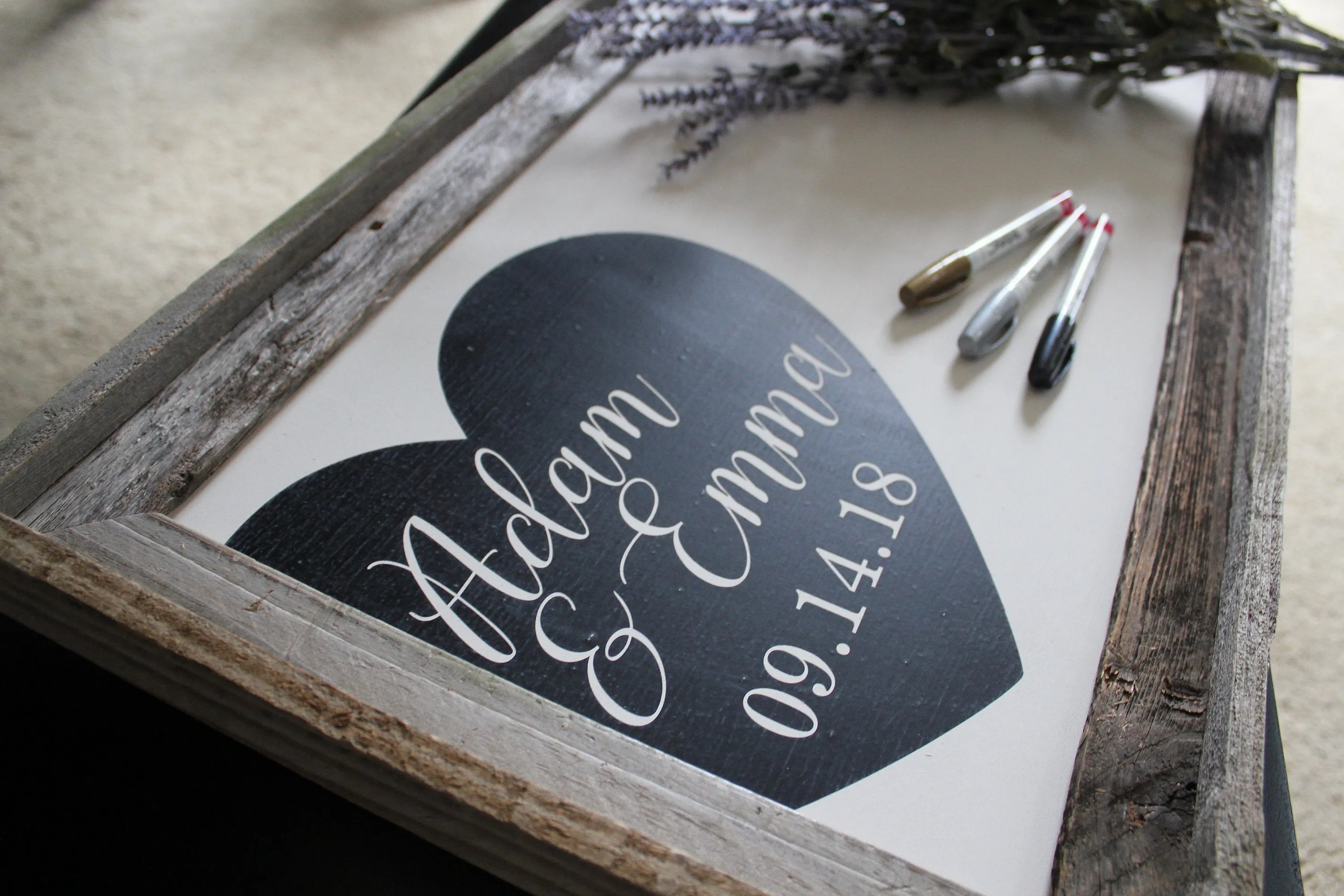 Custom Wedding Guestbook, Wedding Welcome Sign - Pen Included