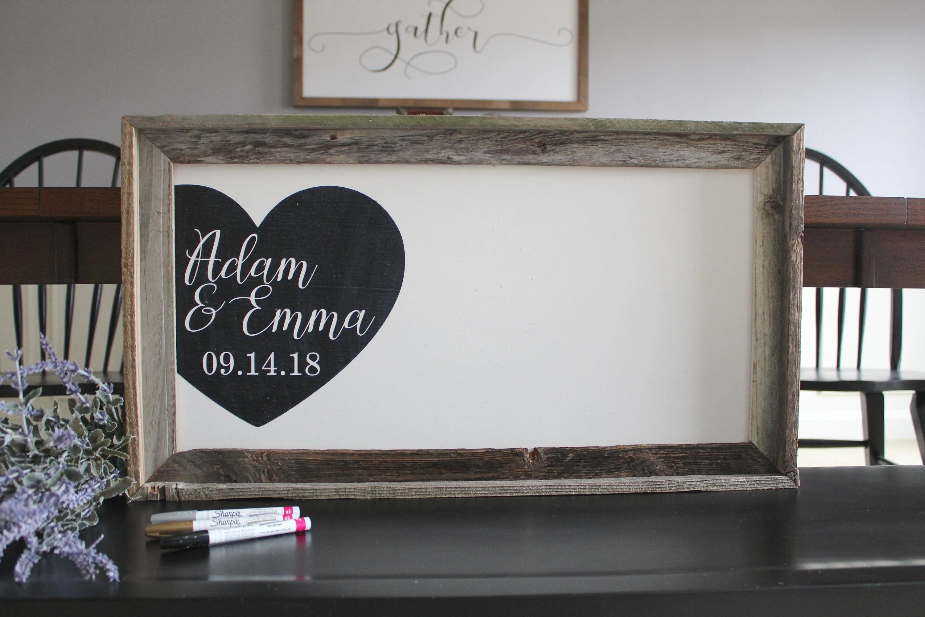 Custom Wedding Guestbook, Wedding Welcome Sign - Pen Included