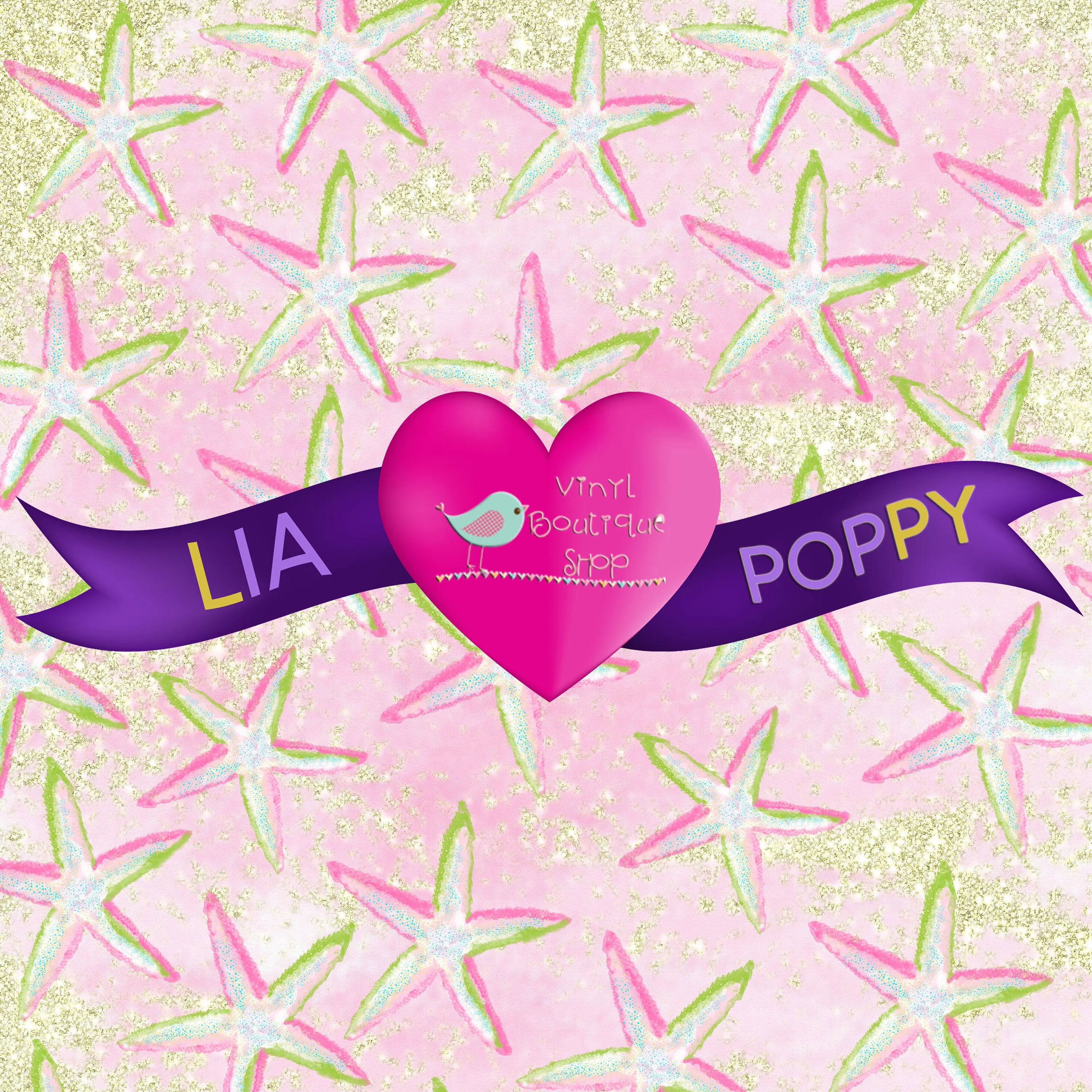 Cute Star Fish Lia Poppy Vinyl Sheet LPY-17