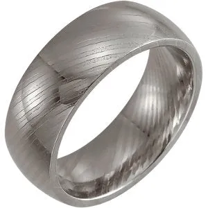Damascus Steel 8 mm Patterned Band Size 10