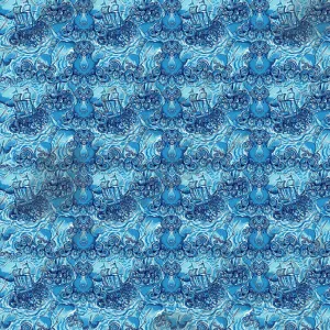 Dark N Stormy Blue Lilly Inspired Small Scale Vinyl Sheet