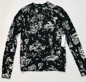 DEX Black/White Patterned Long Sleeve Shirt Top Size XS
