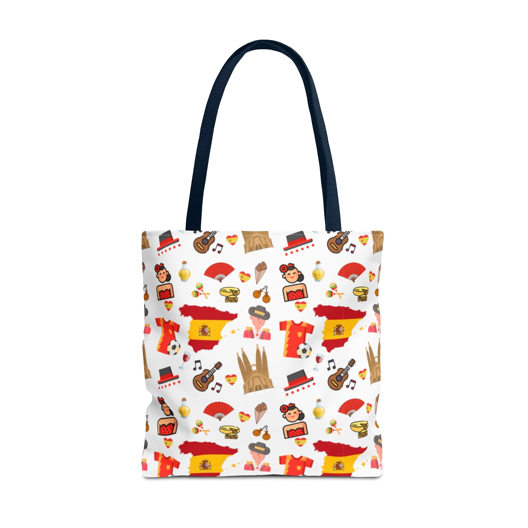 Discover Spain in Style: Vibrant Travel Tote Bag with Iconic Pattern