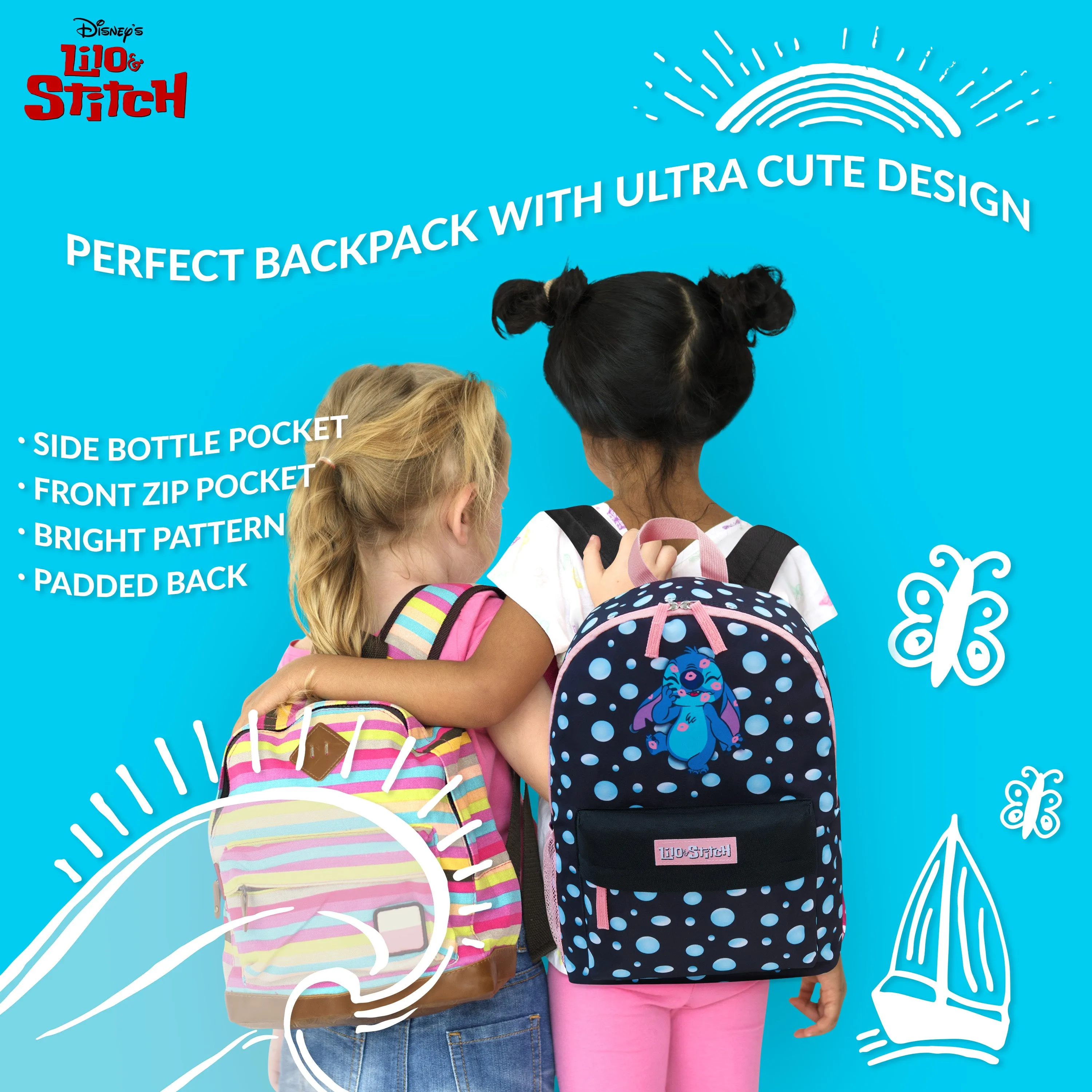 Disney Backpack for Girls, Stitch School Bags for Girls