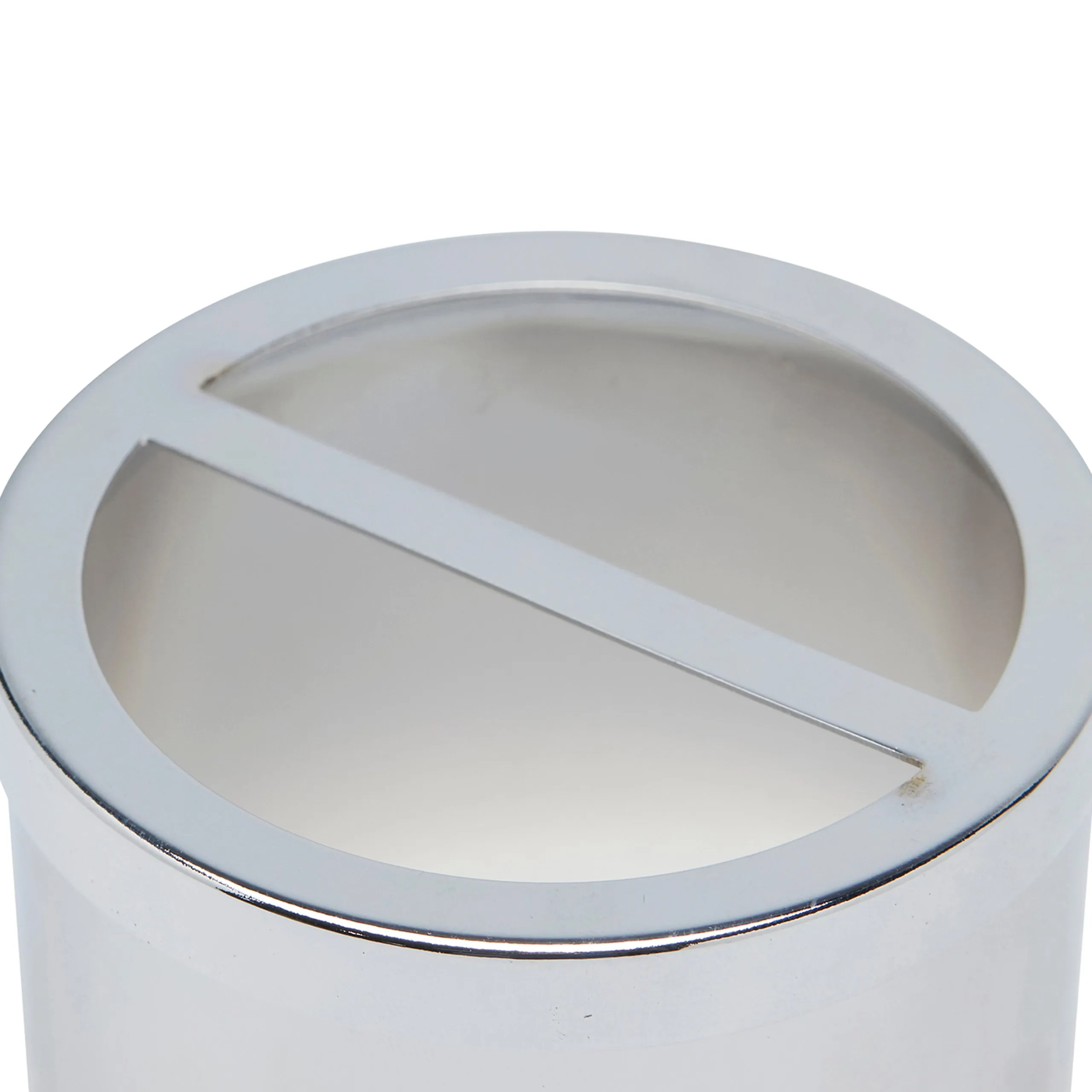 DWELL GLASSWARE TOOTHBRUSH HOLDER (7.3X7.3X10.7 - SILVER/TRANSPARENT)