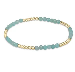 ENewton Classic Blissful Pattern 2.5mm Bead Bracelet - Aquamarine