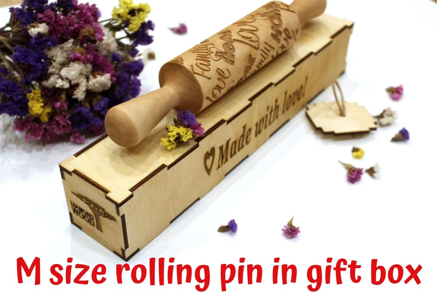Engraved Embossing Rolling Pin Magical Swirls Pattern, Christmas Gift