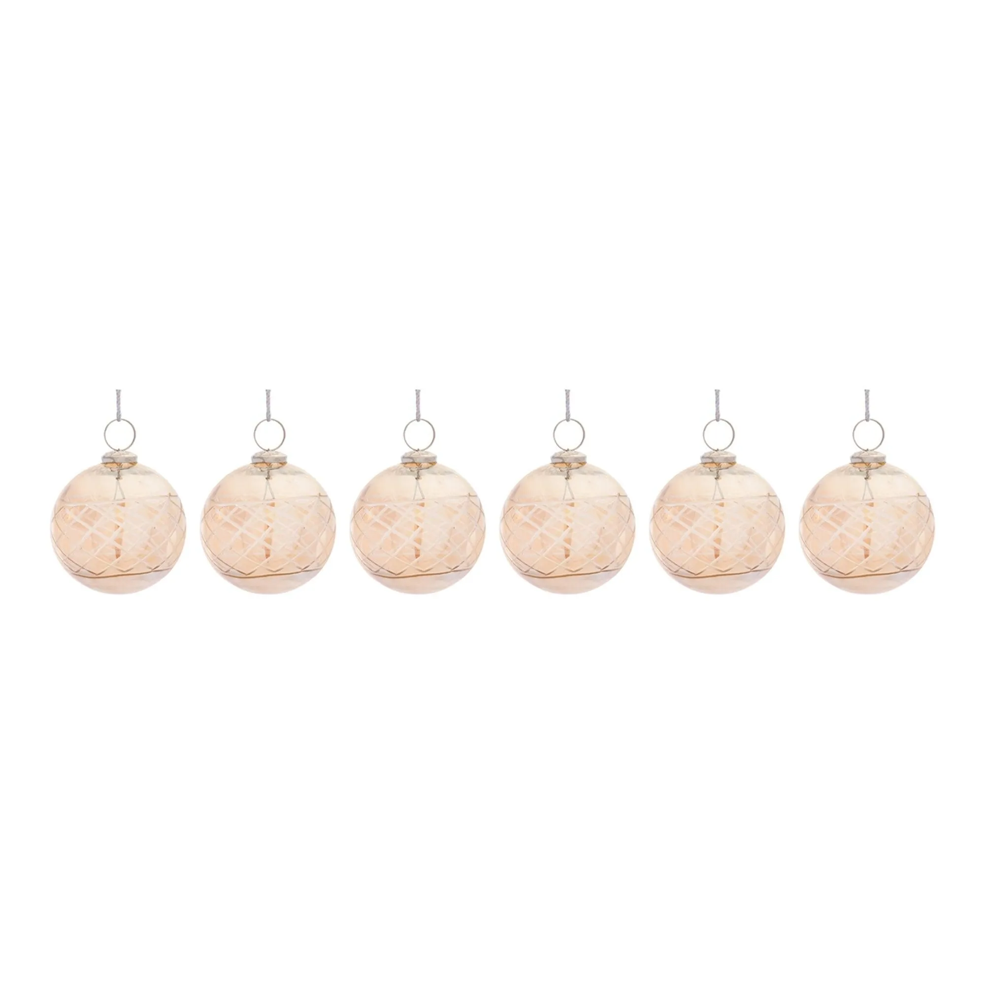 Etched Glass Ball Ornament (Set of 6)