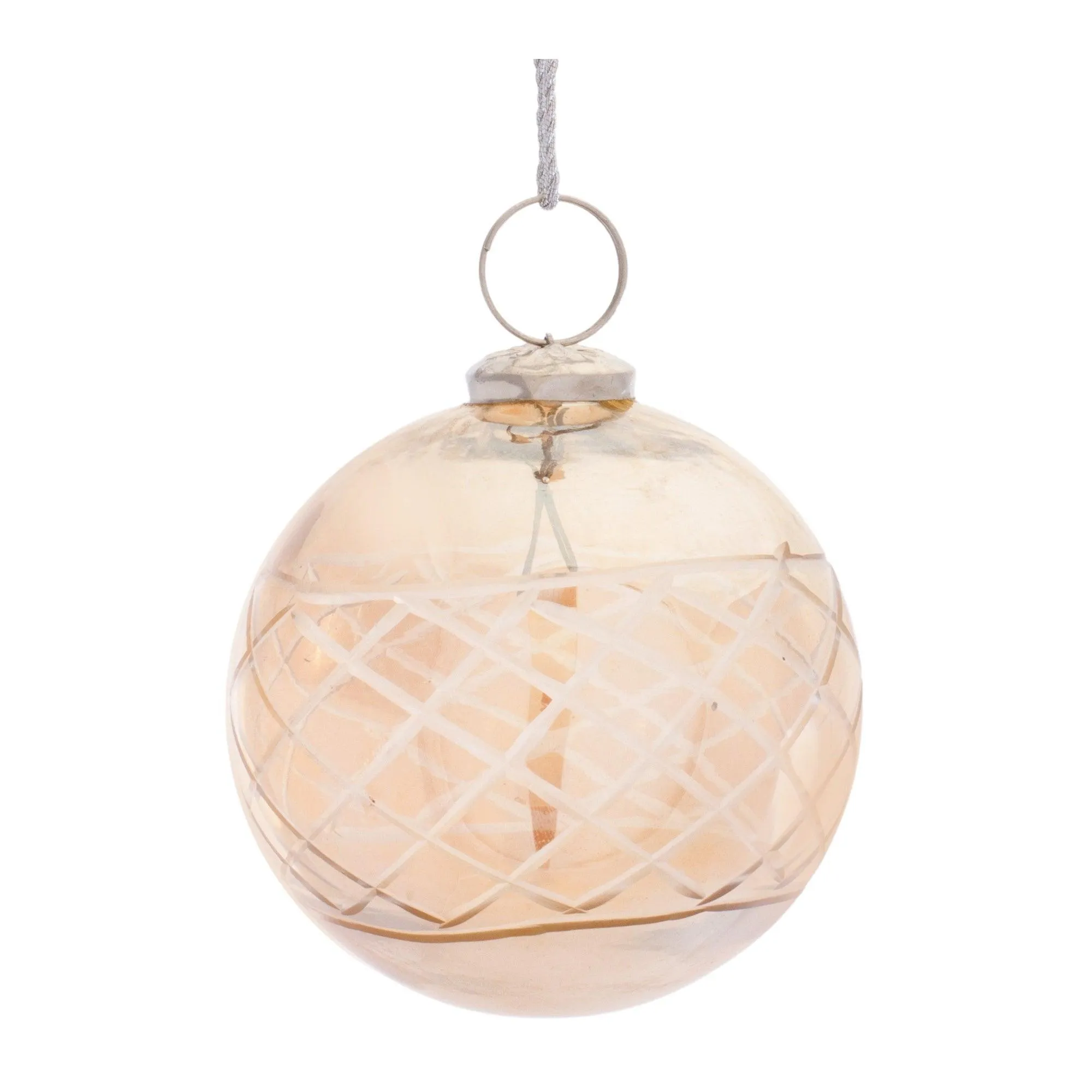 Etched Glass Ball Ornament (Set of 6)
