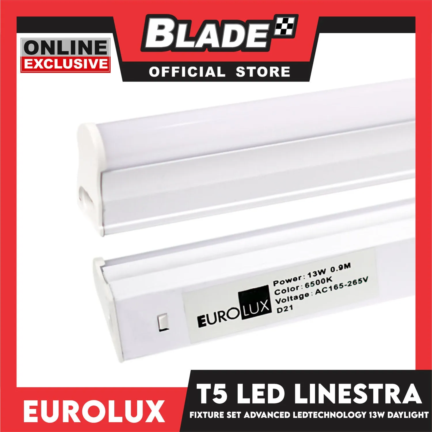 Eurolux T5 LED Linestra Fixture Set 6500K 13W (Daylight)