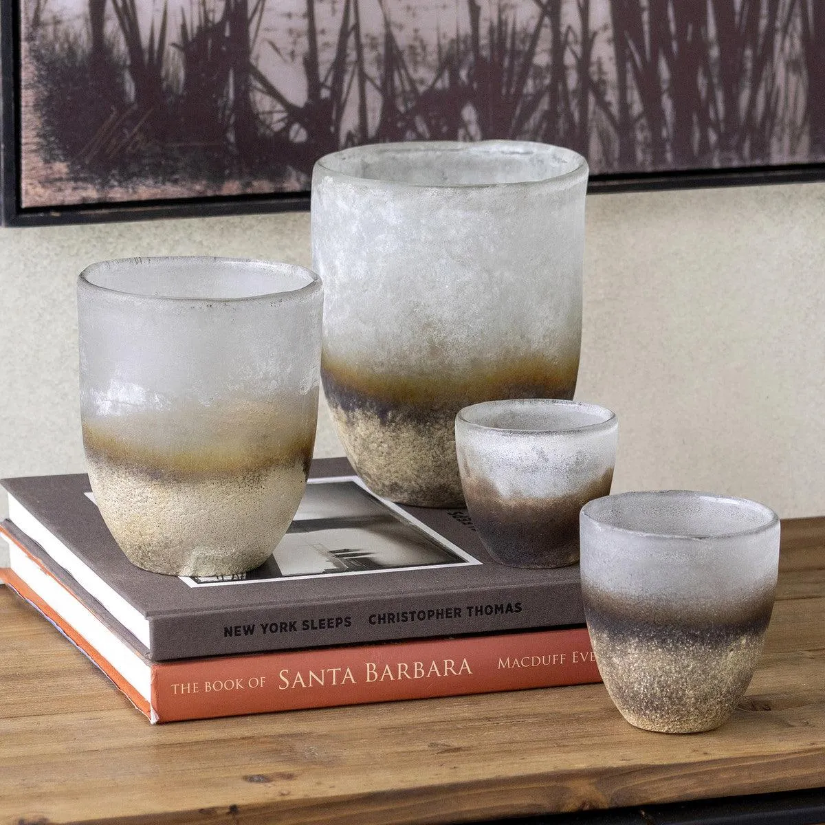 Fairbanks Organic Glass Vase, Small, Set of 4