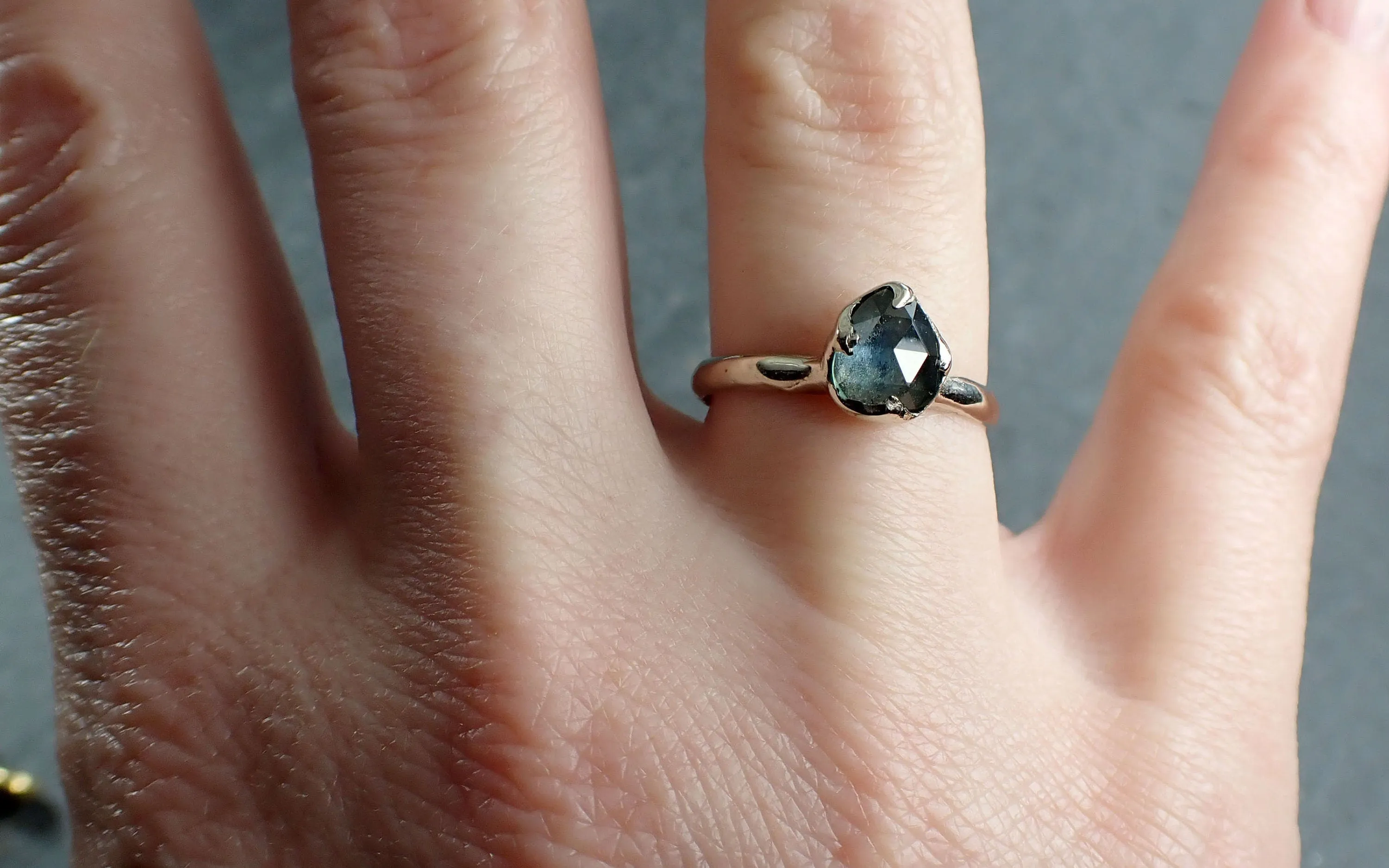 fancy cut montana blue sapphire 14k white gold solitaire ring gold gemstone engagement ring 2993 Alternative Engagement