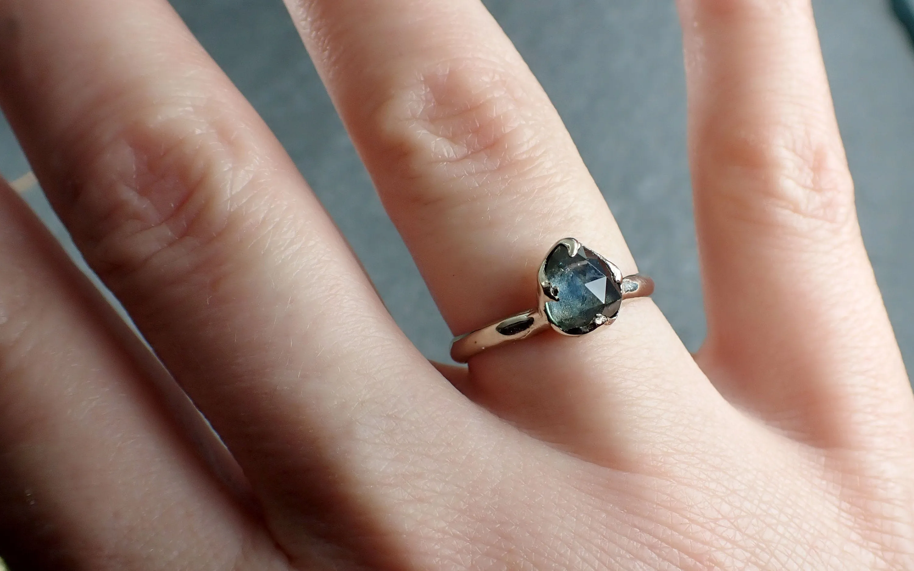 fancy cut montana blue sapphire 14k white gold solitaire ring gold gemstone engagement ring 2993 Alternative Engagement