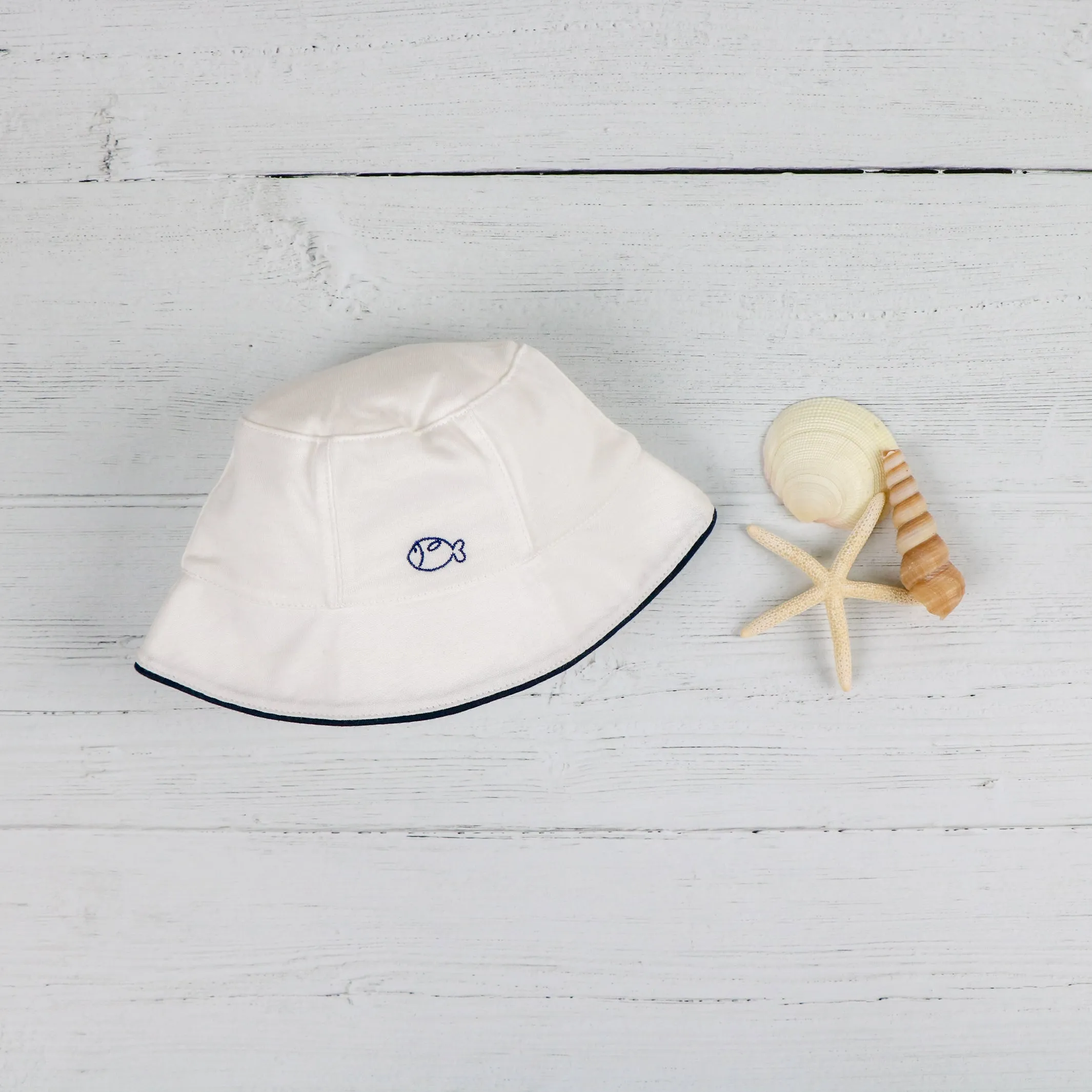 Farley Boys White Fisherman Sun Hat