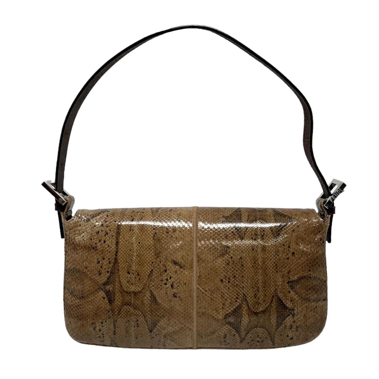 Fendi Brown Snakeskin Baguette
