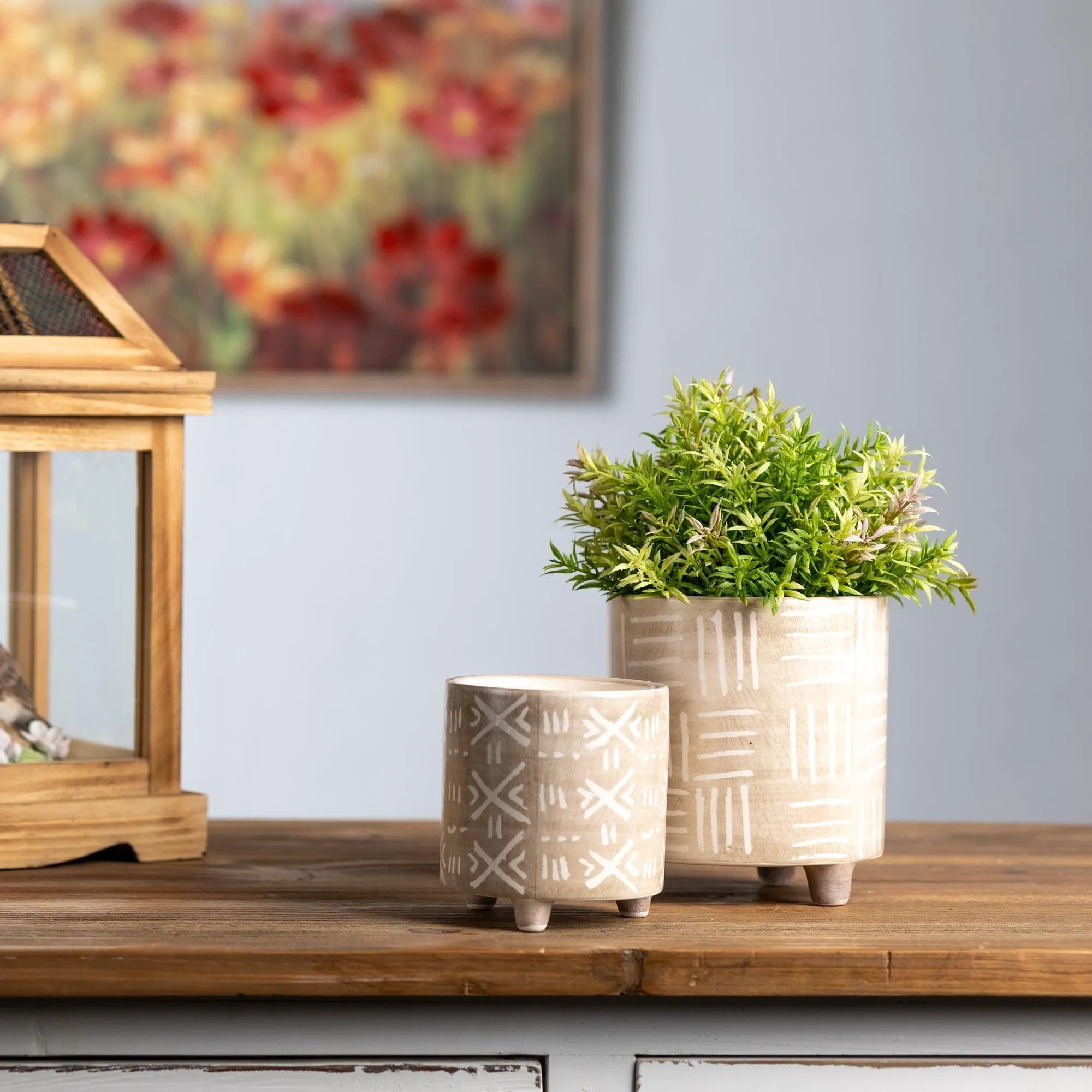 Footed Stone Planter (Set of 2)