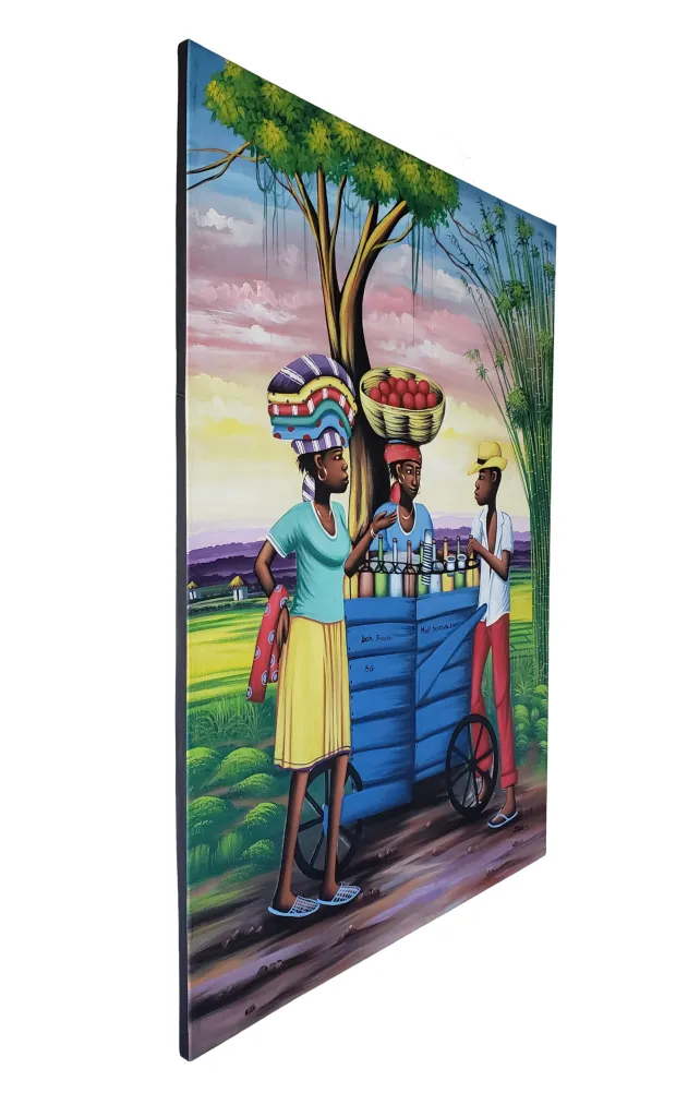 Fresco Cart - 29.5 x 39.5 by Esaie Gustave