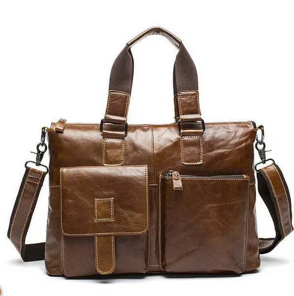 Genuine Leather Men bag Casual men's briefcase shoulder Bags Laptop crossbody messenger bag men leather men's travel bags