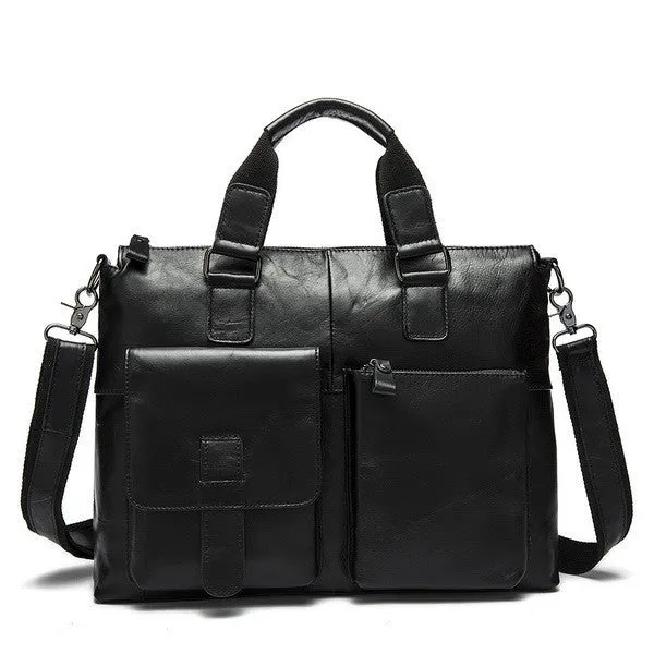 Genuine Leather Men bag Casual men's briefcase shoulder Bags Laptop crossbody messenger bag men leather men's travel bags