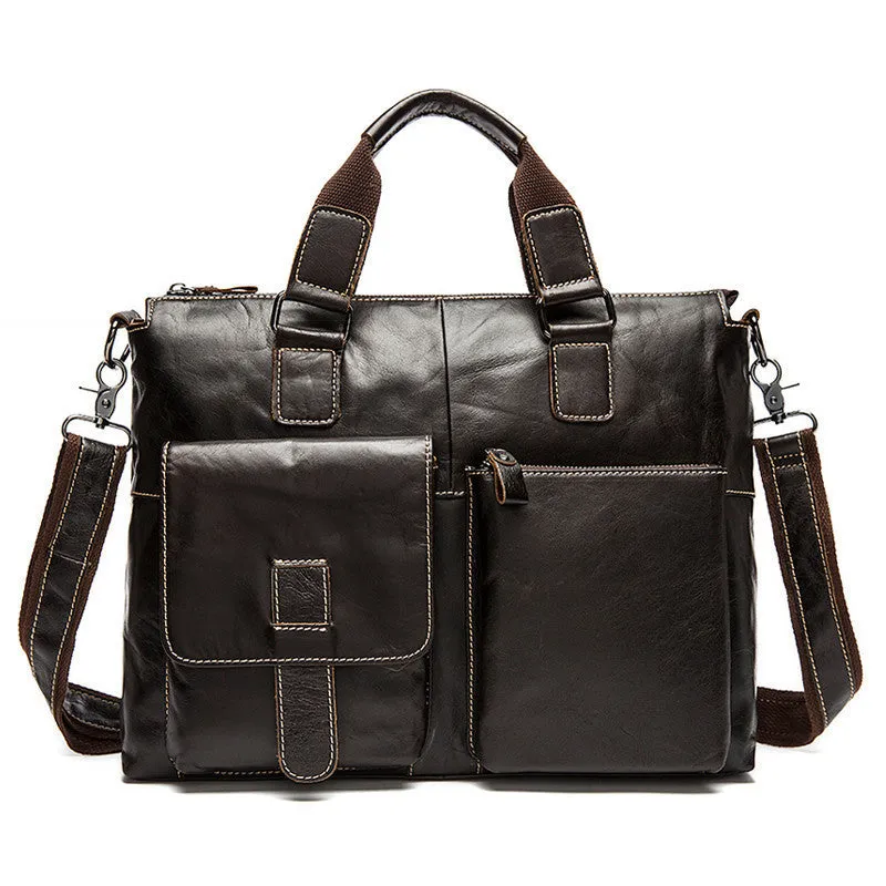 Genuine Leather Men bag Casual men's briefcase shoulder Bags Laptop crossbody messenger bag men leather men's travel bags