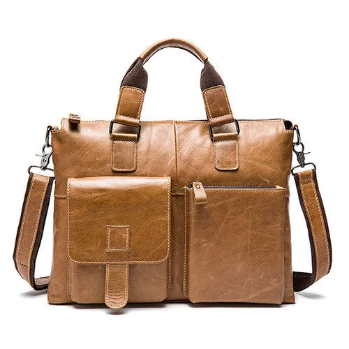 Genuine Leather Men bag Casual men's briefcase shoulder Bags Laptop crossbody messenger bag men leather men's travel bags