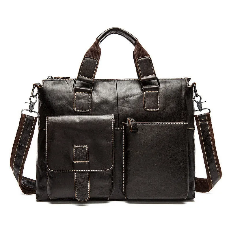 Genuine Leather Men bag Casual men's briefcase shoulder Bags Laptop crossbody messenger bag men leather men's travel bags