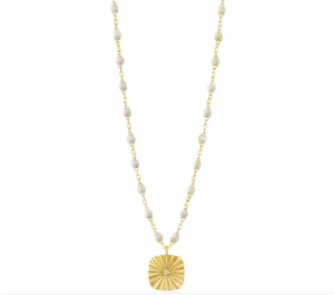 Gigi Clozeau- Classic 16.5” Miss Gigi Lumiere Necklace- 18k yellow gold- Opal