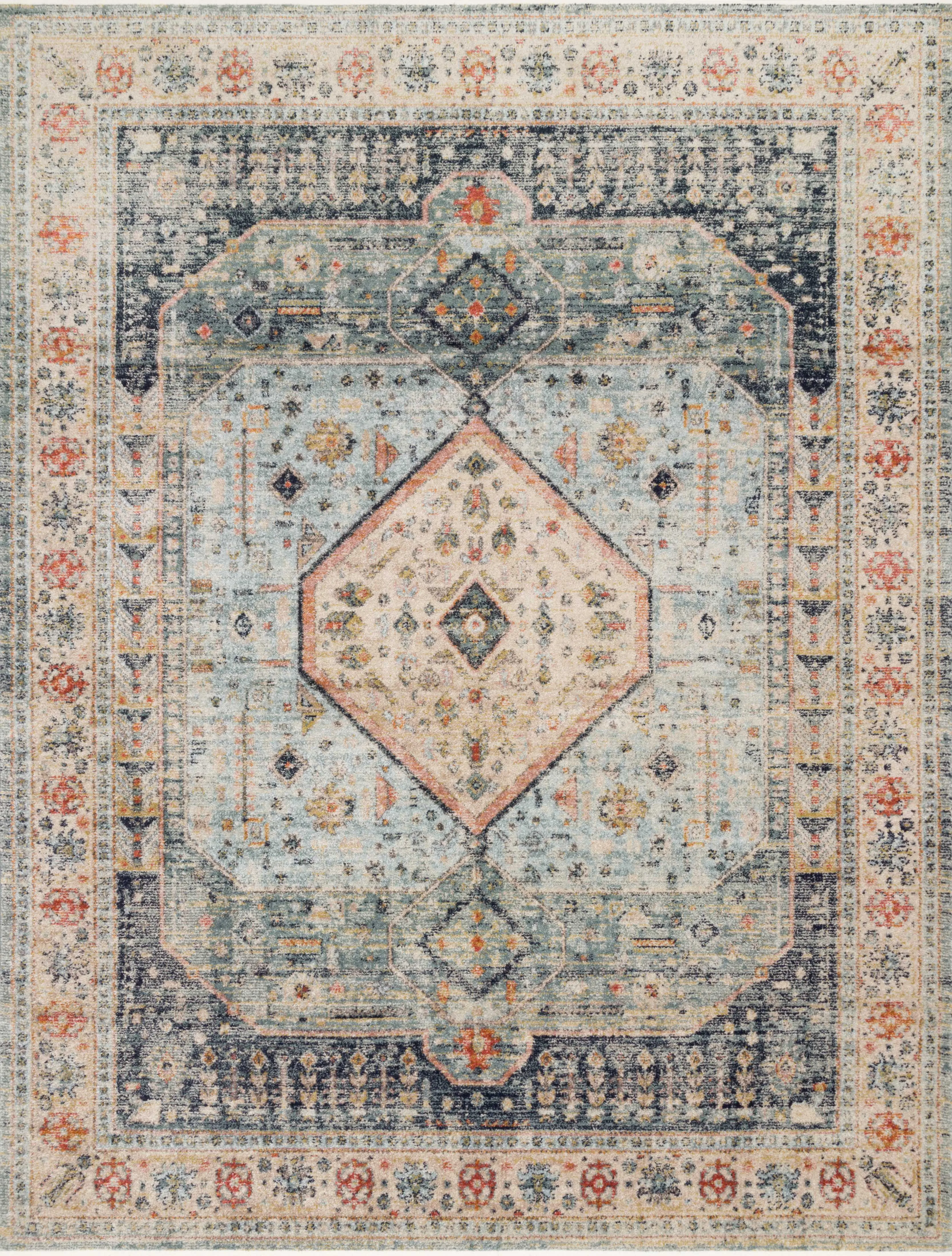 Graham Rug Magnolia Home by Joanna Gaines - GRA-03 Blue/Ant.Ivory