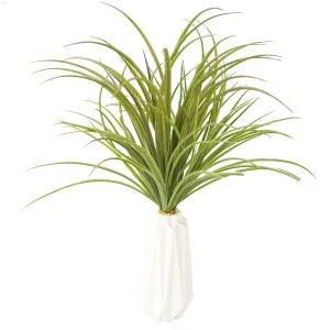Green Grass in White Ceramic Vase (26")