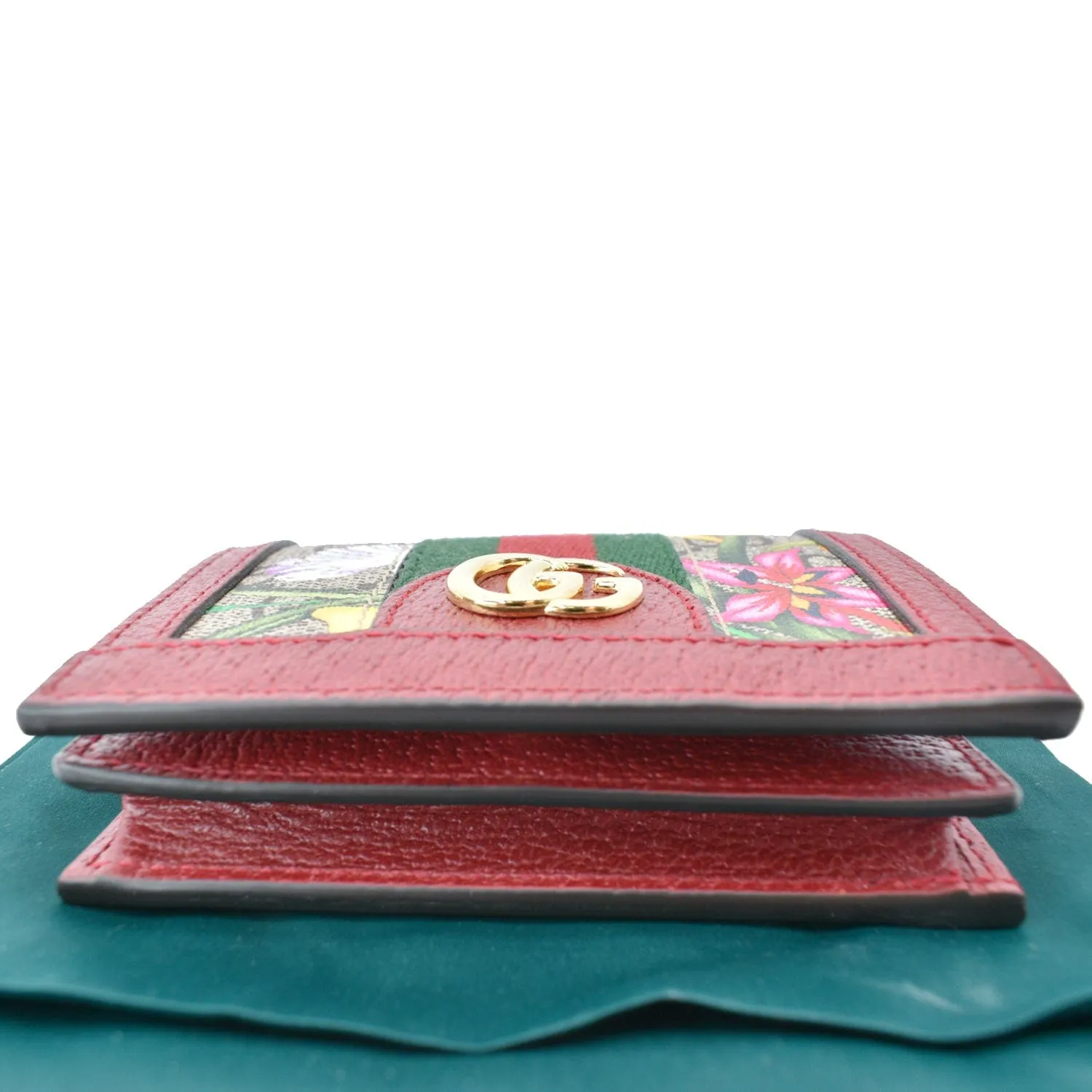 GUCCI Ophidia Flora GG Supreme Canvas Card Case Wallet Red 523155 - 10% Off