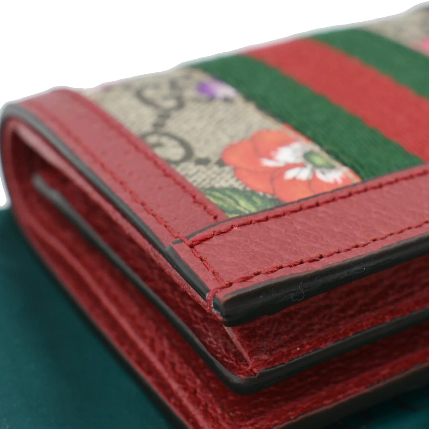 GUCCI Ophidia Flora GG Supreme Canvas Card Case Wallet Red 523155 - 10% Off
